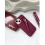 Бордовий чохол Rhode Lip Case Raspberry Jelly з блиском на iPhone 15